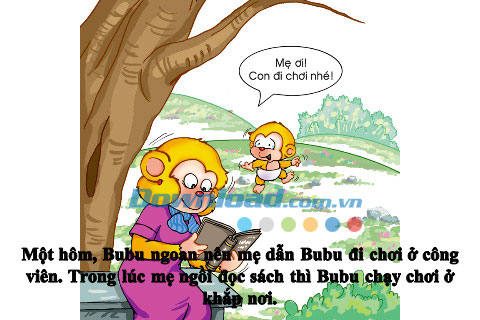 Bubu tìm thấy quả banh đỏ