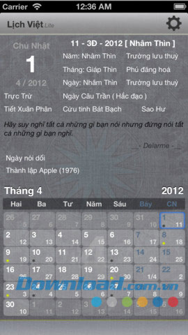 Lịch Việt iPhone