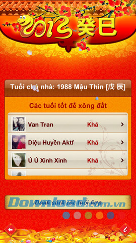 Chọn tuổi xông nhà