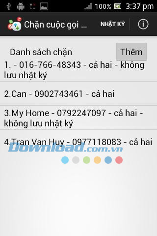 Chặn cuộc gọi và SMS