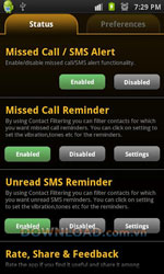 Missed Call/SMS Alert