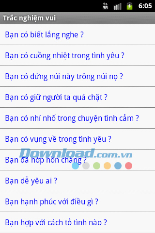 Trắc nghiệm tình cảm